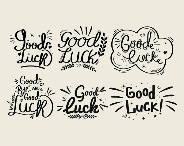 Good luck six quotes — Stock Vector