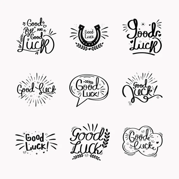 Nine good luck quotes — Stock Vector