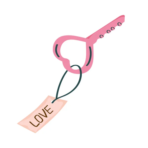 Love key heart — Stock Vector