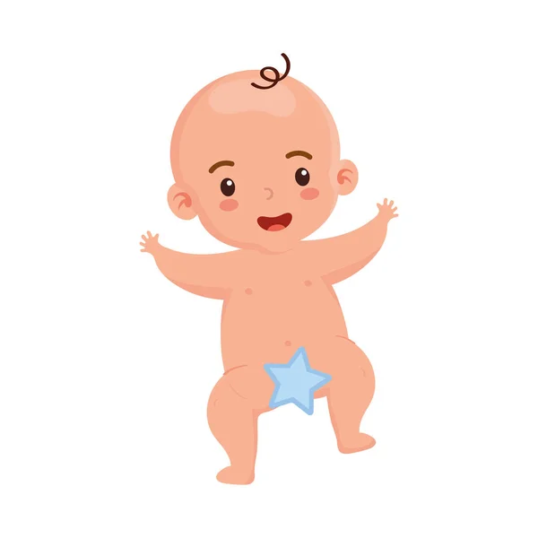 Bambino piccolo con stella — Vettoriale Stock