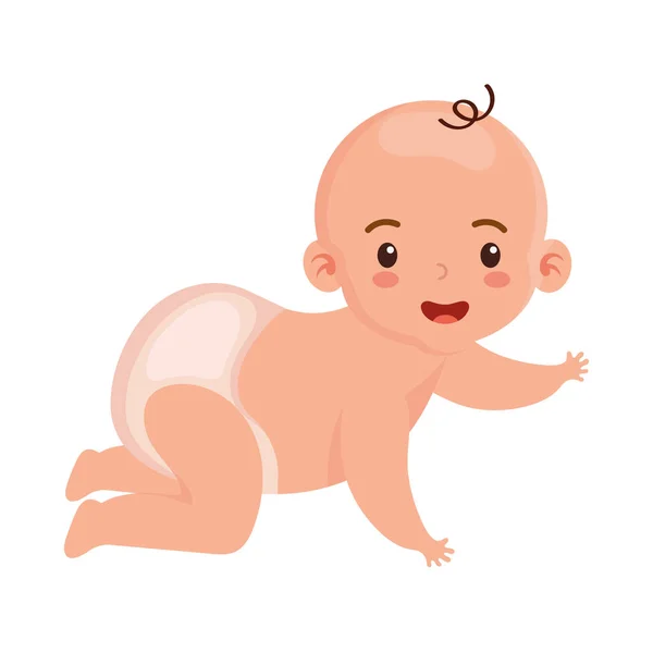 Little baby crawling — Stock Vector