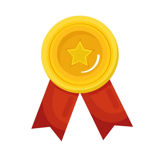 Golden medal with star — Stock Vector