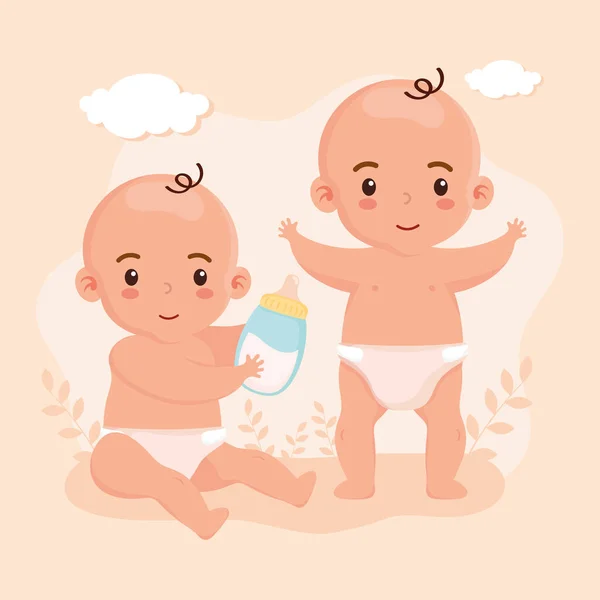 Little tow babies — Stock Vector