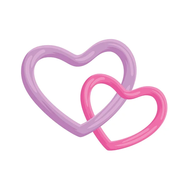 Corações rosa e lilás —  Vetores de Stock