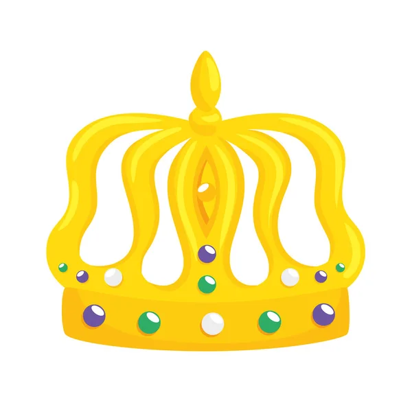 Mardi gras couronne en or — Image vectorielle