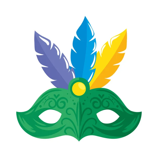 Mardi gras groen masker — Stockvector