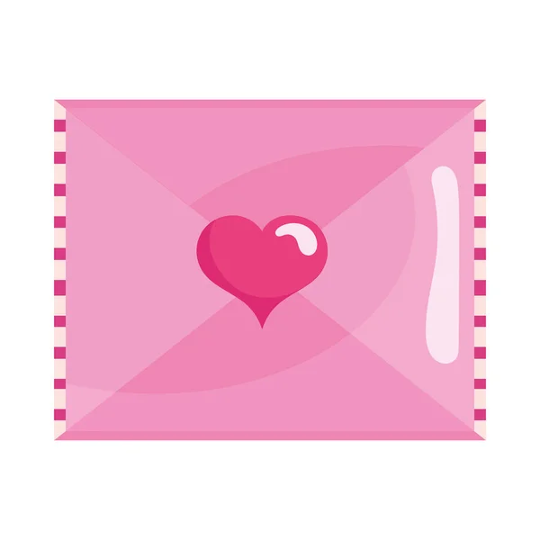 Lettera romantica con cuore — Vettoriale Stock