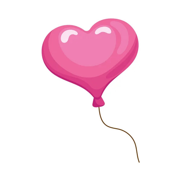 Kalp balonu helyumu — Stok Vektör