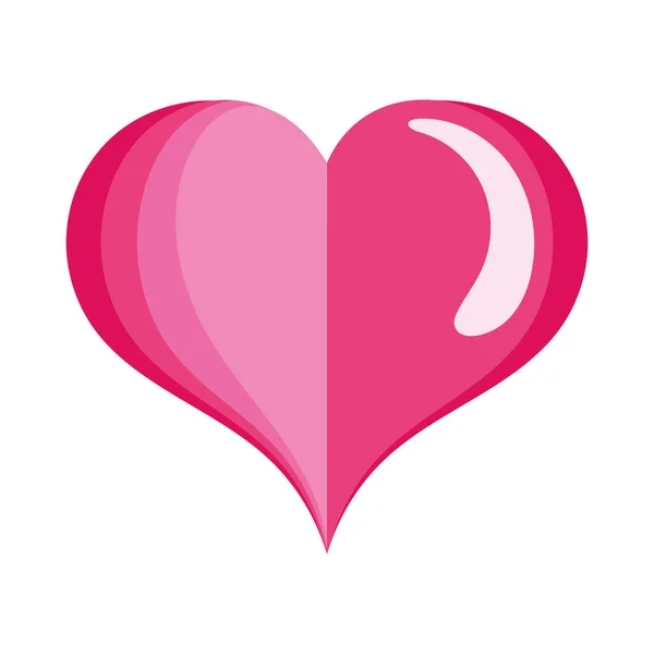 Corazón de amor rosa — Vector de stock