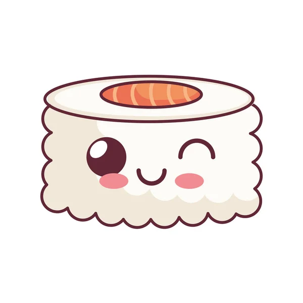 Reisrolle Sushi kawaii — Stockvektor