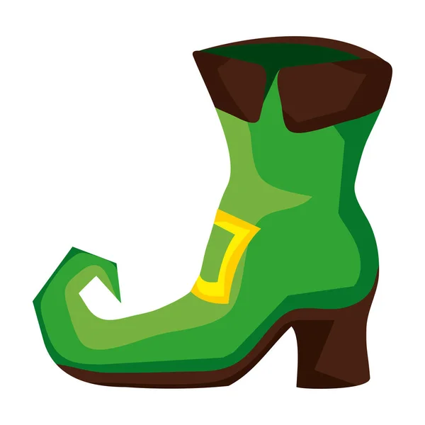 Leprechaun绿色靴子鞋 — 图库矢量图片