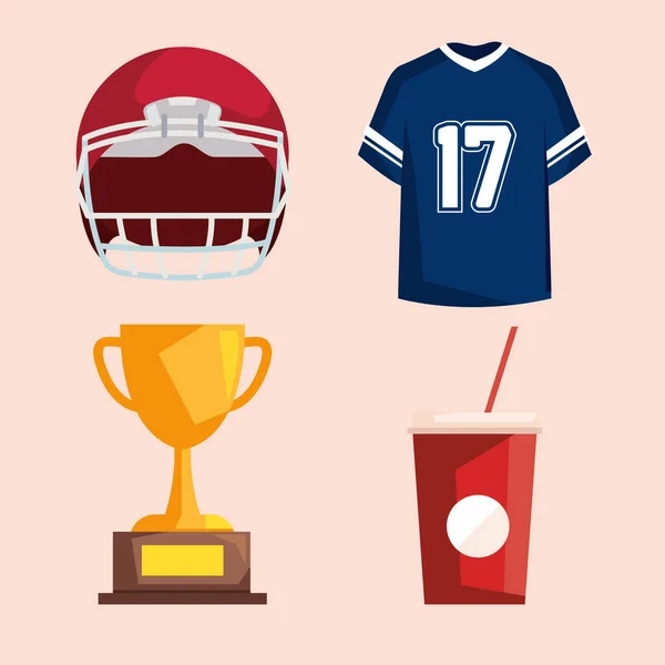 Čtyři americké fotbalové ikony — Stockový vektor