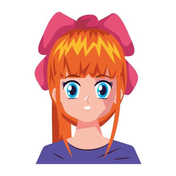 Chica con pelo naranja — Vector de stock