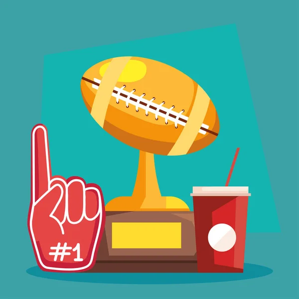 American Football Trophy Ballon — Stockvektor