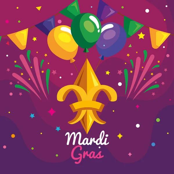 Cartão postal de Mardi Gras —  Vetores de Stock