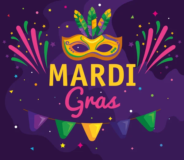 Cartel de Mardi gras — Archivo Imágenes Vectoriales