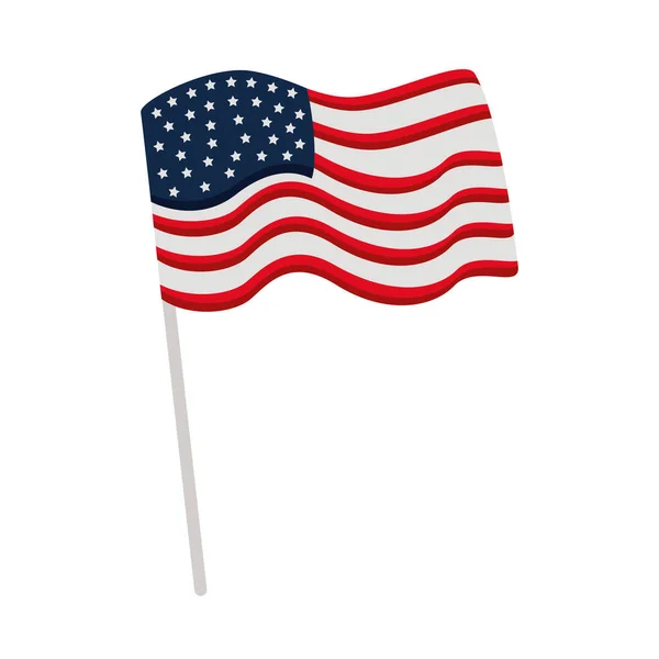 Drapeau des Etats-Unis en pole — Image vectorielle