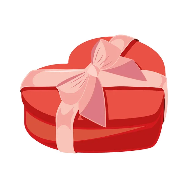 Cadeau en forme de coeur — Image vectorielle