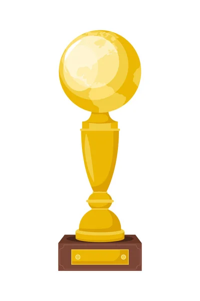 Golden world trophy award — Stock Vector