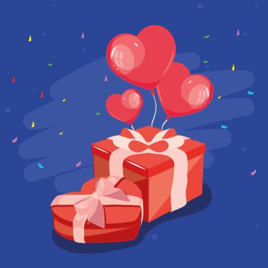 Sevgililer günü kalpleri ve hediyeleri