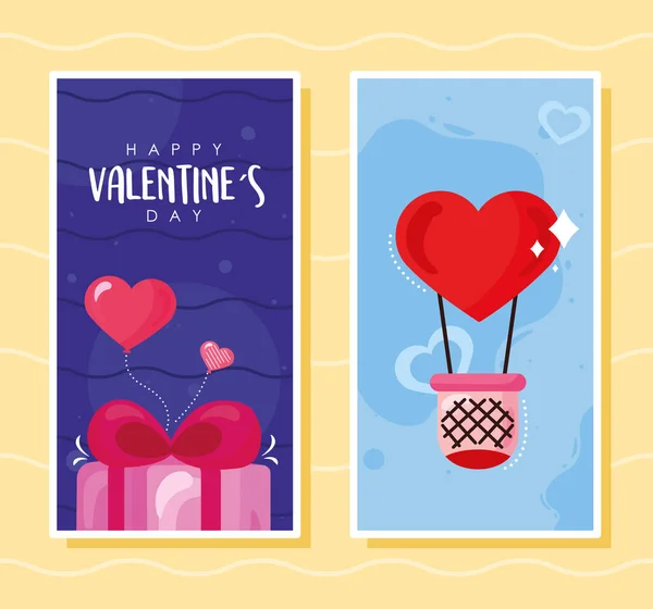Glückliche Valentinstag-Karten — Stockvektor