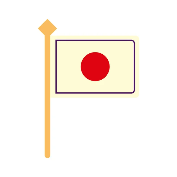 Japansk flagga i stång — Stock vektor