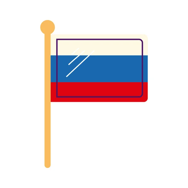 Bandera rusa en polo — Archivo Imágenes Vectoriales