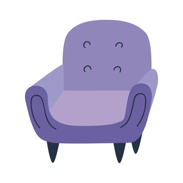 Lilac armchair furniture — Stock Vector
