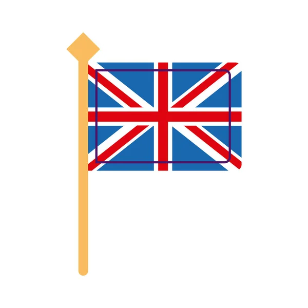 Uk vlag in paal — Stockvector