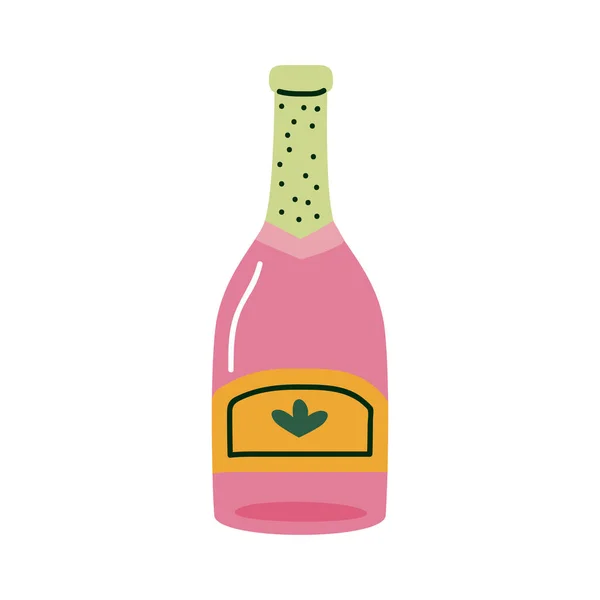 Champagne roze fles — Stockvector