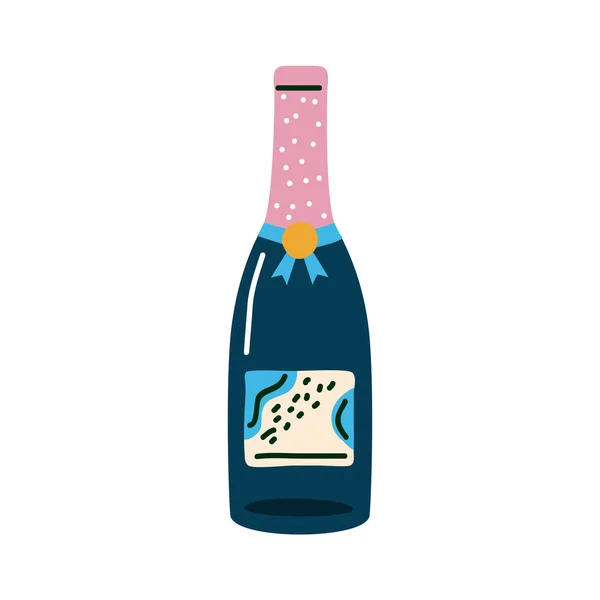 Champagne bouteille bleue — Image vectorielle