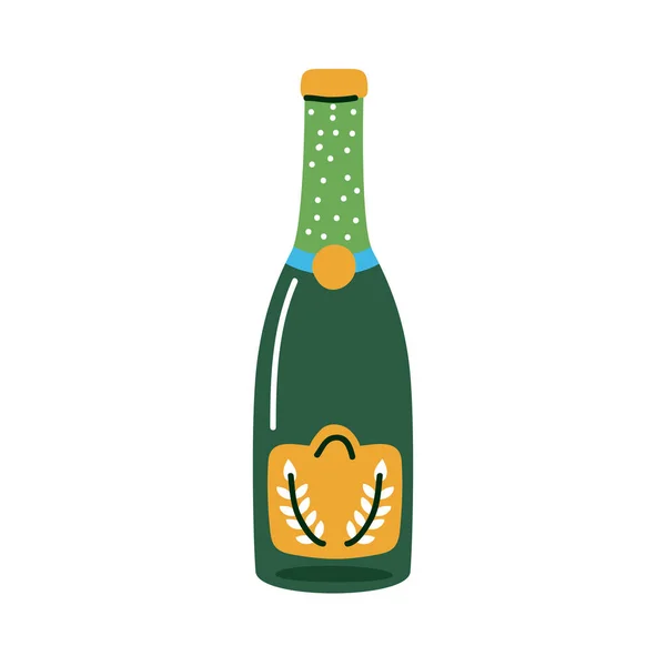 Garrafa de champanhe dourado —  Vetores de Stock