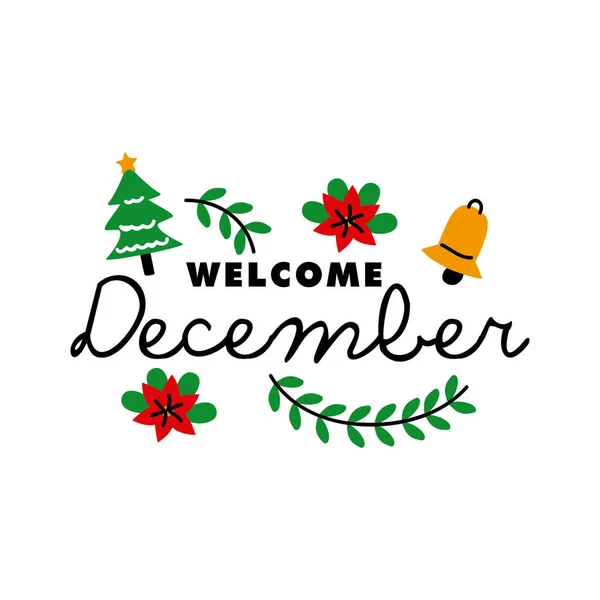 Välkommen december månad — Stock vektor