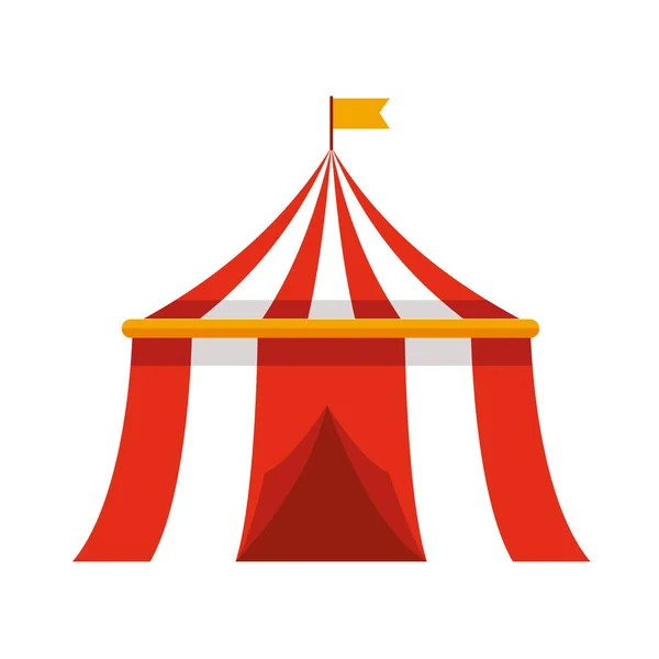 Carpa de circo con bandera — Vector de stock