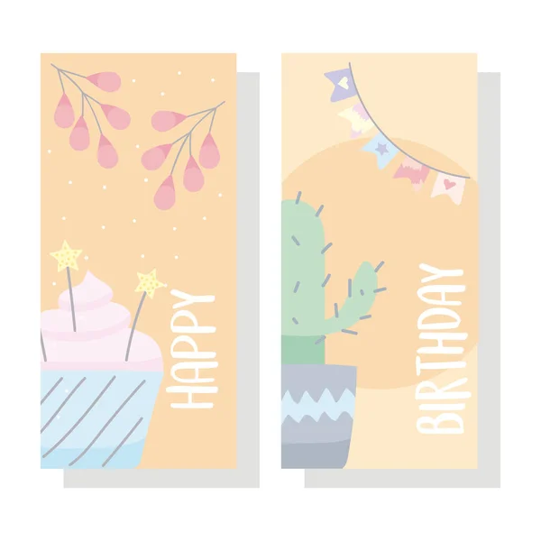 Tarjetas de invitación de cumpleaños — Vector de stock