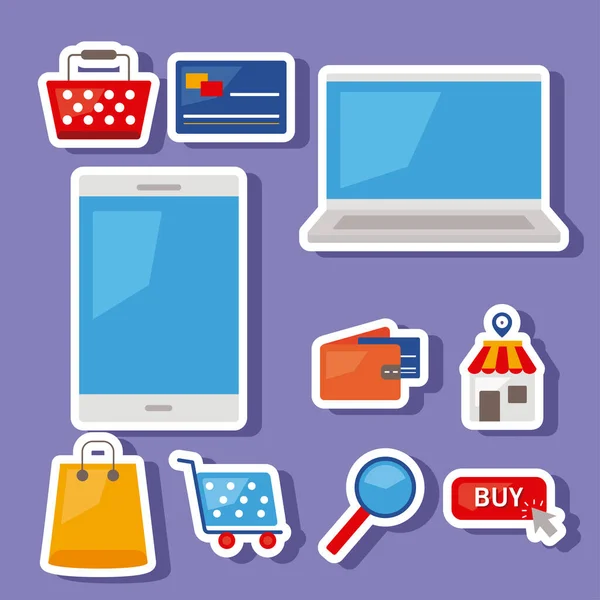 Tien e-commerce zakelijke iconen — Stockvector