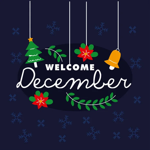 Welkom maand december — Stockvector