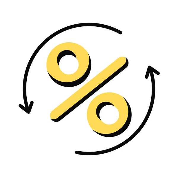 Percent symbol and arrows — Stock Vector