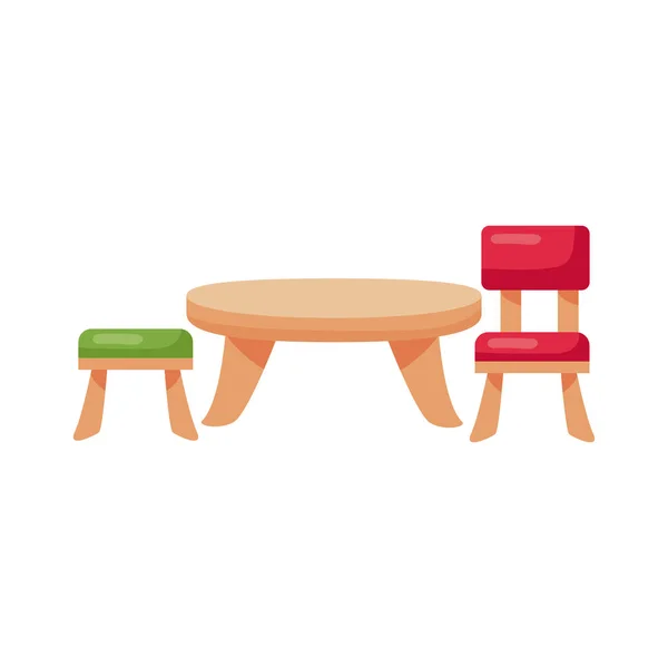 幼稚園のテーブルと椅子 — ストックベクタ