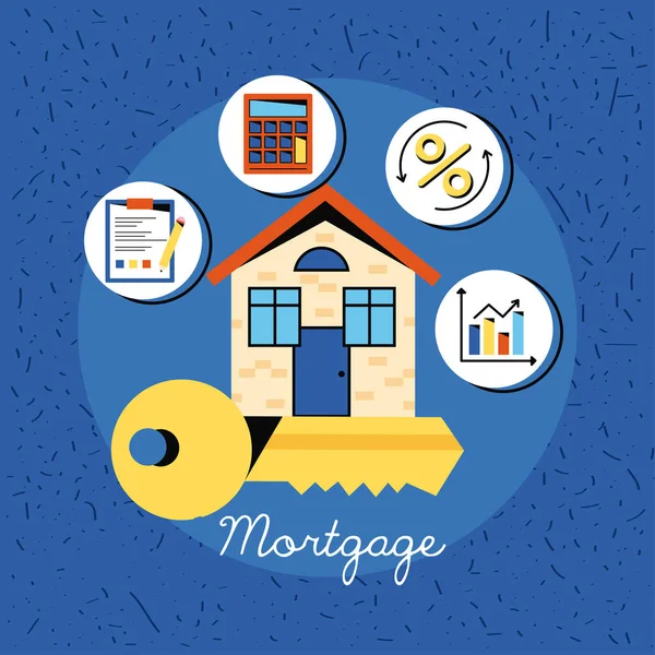 Mortgage house icons — Stock Vector