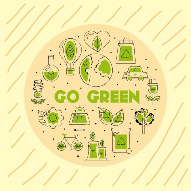 yeşil simgeler etrafında git