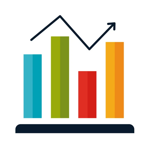 Statistikbalken mit Pfeil — Stockvektor