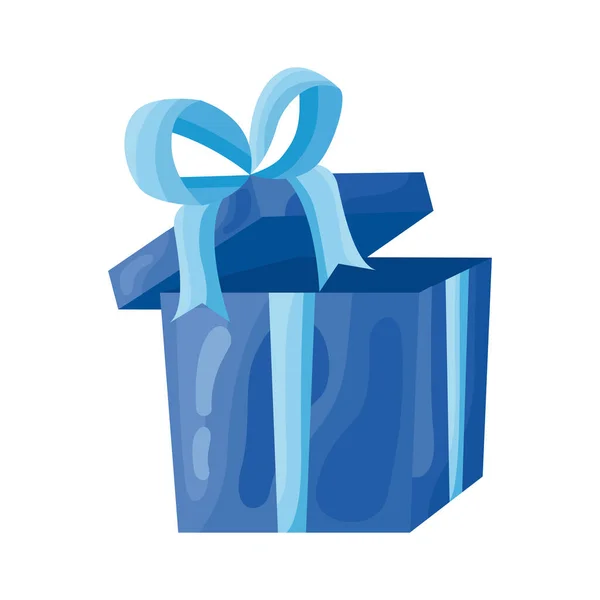 Open blauw cadeau — Stockvector