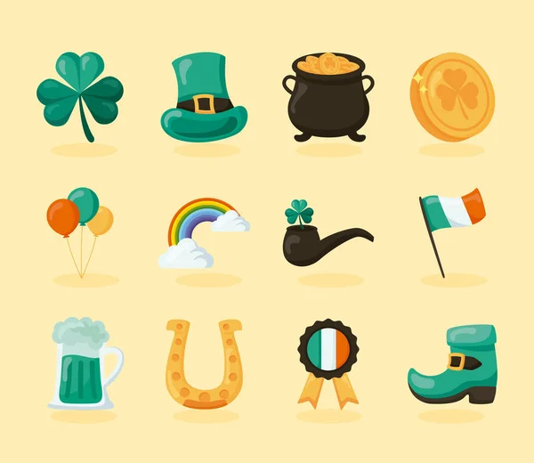 Ícones coleção st dia patricks — Vetor de Stock