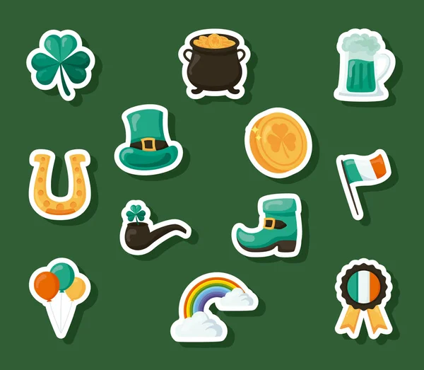 St patricks day stickers — Stock Vector