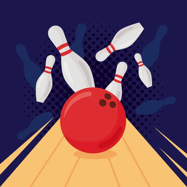 Bowling sciopero gioco — Vettoriale Stock