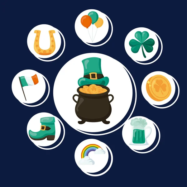 Conjunto de st dia patricks — Vetor de Stock