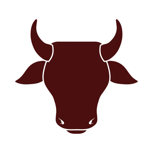 Head cow silhouette — Stock Vector