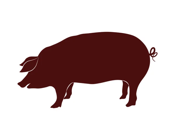 Porc porc silhouette animale — Image vectorielle