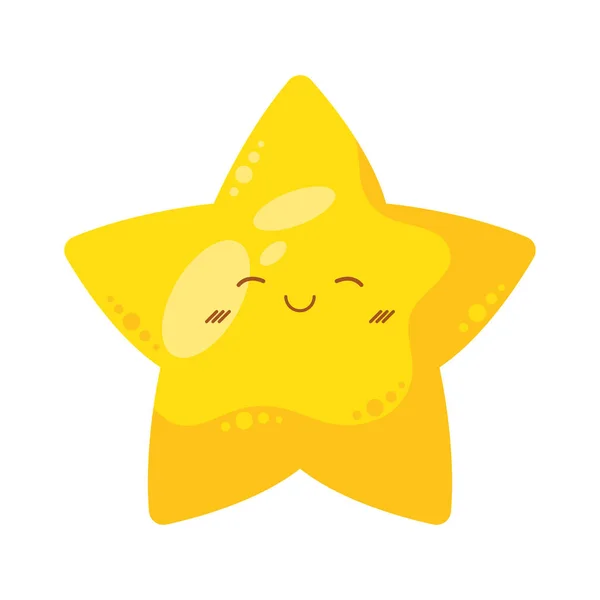 Csillag éjszaka kawaii karakter — Stock Vector